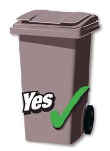 Wheelie bin with closed lid