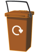 Brown recycling caddy