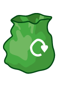 Green recycling sack