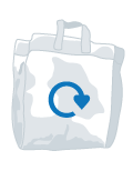 White recycling sack