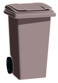 Black wheelie bin