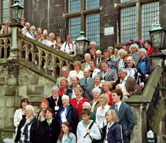 Twin town members outside Aachen town hall