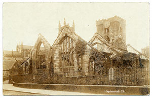 The old Parish Church of St Thomas a Becket, with the newer Victorian Church behind