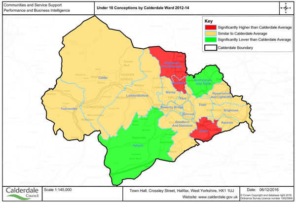 Under 18 conceptions by ward 2012-2014